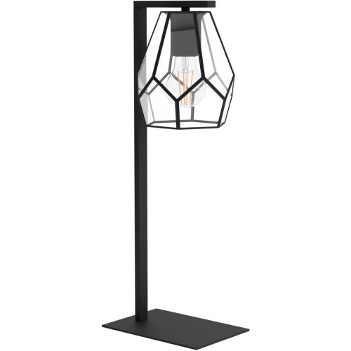 Eglo, Eglo Tischlampe Mardyke Schwarz Stahl/Glas 15 cm 19 cm - Farbe: Schwarz/klar - Material: Glas/Stahl - Tischlampe