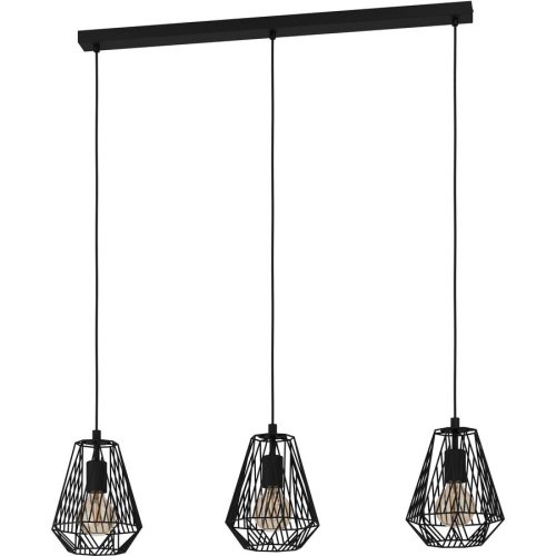 Eglo, Eglo Pendellampe Stype Schwarz Stahl 20 cm 96 cm - Pendellampe