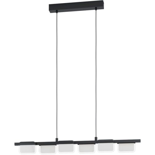 Eglo, Eglo Pendellampe Ervidel Schwarz Stahl/Kunststoff 6 cm 93 cm - Farbe: Schwarz/klar/satiniert - LED - Lichtfarbe: Warmweiss - Material: