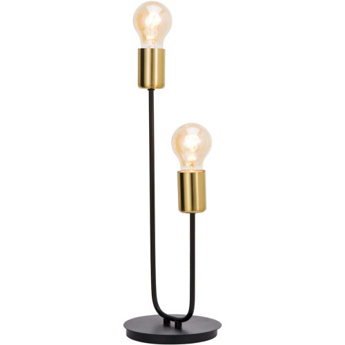 LIVIQUE, Tischlampe Austin Schwarz/Gold Metall 15 cm 42 cm - Farbe: schwarz-gold - Tischlampe