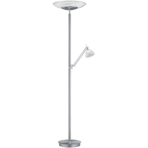 LIVIQUE, Stehlampe Oriano Silber Chrom/Metall 42 cm 182 cm - Farbe: Nickel matt/Chrom abgesetzt - LED - Lichtfarbe: Extra warmweiss - Stehlampe- LED