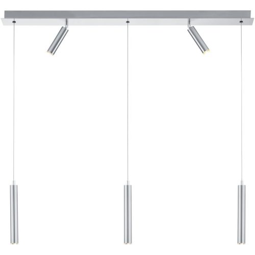 LIVIQUE, Pendellampe Tom Grau Metall 113 cm 100 cm - LED - Lichtfarbe: Extra warmweiss - Material: Nickel matt - Pendellampe- LED Energiesparlampe