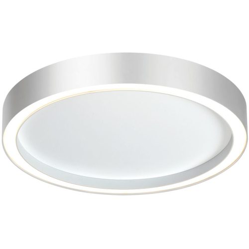 Bopp, Bopp Deckenlampe Aura Weiss/Silber Aluminium 40 cm 4 cm - Farbe: Aluminium/Weiss - LED - Lichtfarbe: Extra warmweiss - Deckenlampe- LED