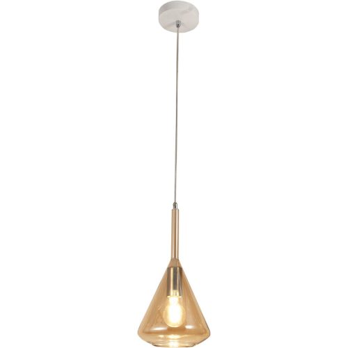 LIVIQUE, Pendellampe Tulisa Gelb Glas/Metall 20 cm 200 cm - Farbe: amber - Material: Metall/Glas - Pendellampe