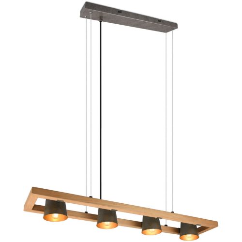 LIVIQUE, Pendellampe Bree Grau Metall 100 cm 150 cm - Farbe: Nickel antik - Pendellampe