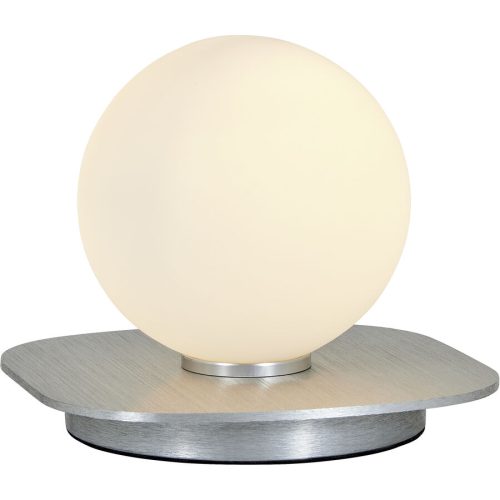 LIVIQUE, Tischlampe Lien Weiss/Silber Aluminium/Glas 14 cm 10 cm - Tischlampe