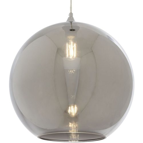 LIVIQUE, Pendellampe Roseau Silber Glas 30 cm 130 cm - Pendellampe