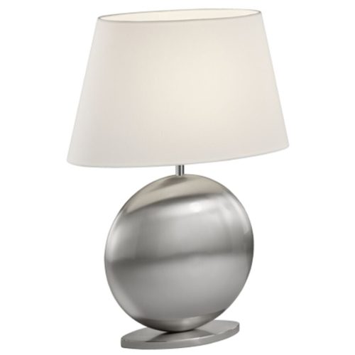 Bankamp, Designer-Tischlampe Bankamp Mesa E27 Nickel matt H 51 cm - Farbe: chrom - Material: Metall/ Stoff - Designer-Tischlampe