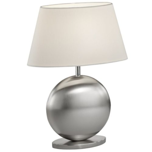 Bankamp, Designer-Tischlampe Bankamp Mesa E14 Nickel matt H 41 cm - Farbe: Weiss - Material: Metall/ Stoff - Designer-Tischlampe
