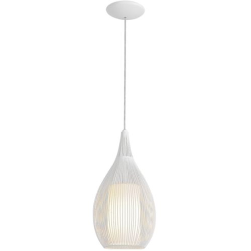 LIVIQUE, Pendellampe Razoni Weiss Glas/Metall 19 cm 150 cm - Material: Metall/Glas - Pendellampe