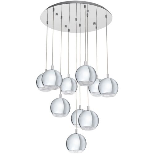Eglo, Eglo Pendellampe Conessa Grau Kunststoff 170 cm - Farbe: chrom - LED - Lichtfarbe: Warmweiss - Material: Kunststoff/Metall - Pendellampe- LED