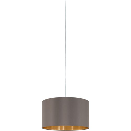 LIVIQUE, Pendellampe Maserlo Stahl/Stoff 110 cm - Farbe: cappuccino - Pendellampe