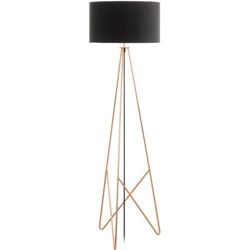 LIVIQUE, Stehlampe Camporale Schwarz Stahl/Stoff 154 cm - Stehlampe