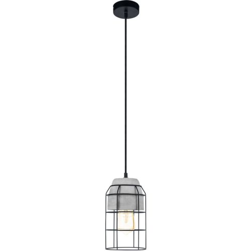 LIVIQUE, Pendellampe Consett Grau/Schwarz Beton 110 cm - Farbe: schwarz/grau - Pendellampe