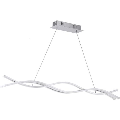 LIVIQUE, Pendellampe Lasana 2 Weiss/Grau Aluminium/Kunststoff/Stahl 100 cm 120 cm - Farbe: chrom/weiss - LED - Lichtfarbe: Warmweiss - Material: