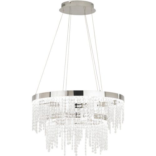 LIVIQUE, Pendellampe Antelao Grau Stahl 150 cm - Farbe: Chrom/klar - LED - Lichtfarbe: Helles Neutralweiss - Pendellampe- LED Energiesparlampe