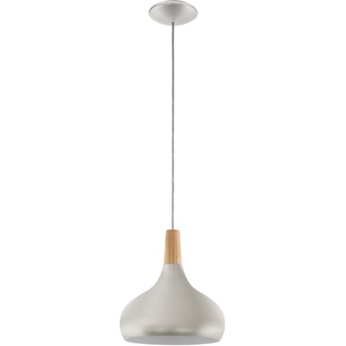 LIVIQUE, Pendellampe Sabinar Braun/Silber Stahl/Holz 110 cm - Farbe: silber-braun - Material: Holz/Stahl - Pendellampe