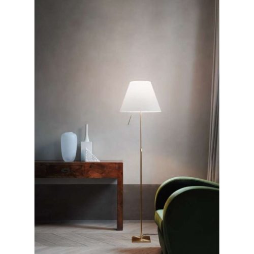 Luceplan, Luceplan Stehlampe Costanza Weiss/Silber Kunststoff/Metall 120 cm - Farbe: Silber/Weiss - Material: Metall/Kunststoff - Stehlampe