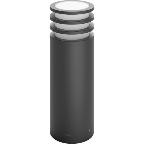 Philips Hue, Sockellampe aussen Lucca Philips Hue Aluminium anthrazit 40cm - LED - Lichtfarbe: Extra warmweiss - Stehlampe aussen- LED Energiesparlampe
