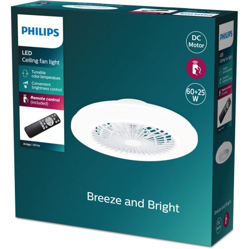 Philips, Ventilator Philips Weiss Kunststoff/Metall - LED - Lichtfarbe: Extra warmweiss - Helles Neutralweiss - Ventilator