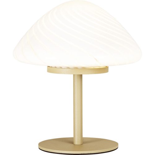 LIVIQUE, Tischlampe Rey Beige/Gold Glas/Metall 17 cm 17.5 cm - Farbe: Beige, Gold - LED - Lichtfarbe: Warmweiss - Material: Metall/Glas - Tischlampe- LED
