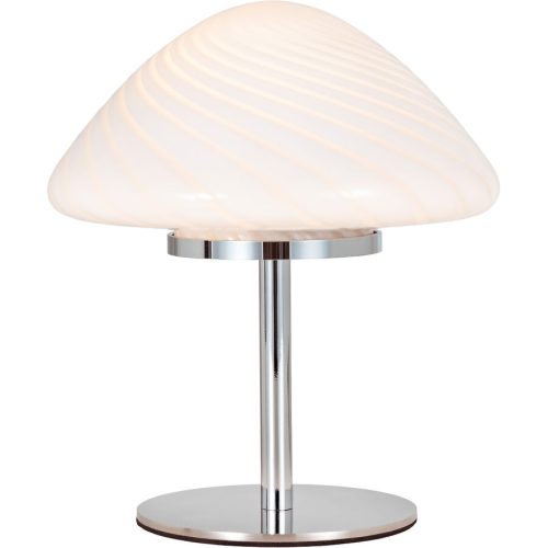 LIVIQUE, Tischlampe Rey Grau Glas/Metall 17 cm 17.5 cm - Farbe: chrom - LED - Lichtfarbe: Warmweiss - Material: Metall/Glas - Tischlampe- LED Energiesparlampe