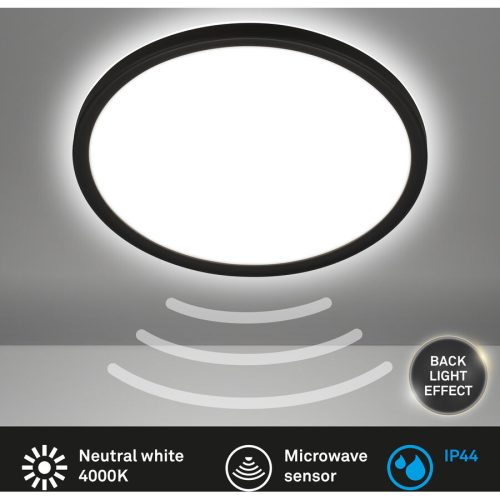 LIVIQUE, Deckenlampe Telefunken Schwarz Kunststoff 29 cm 3 cm - LED - Lichtfarbe: Helles Neutralweiss - Deckenlampe- LED Energiesparlampe