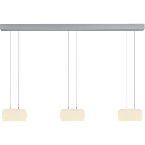Bankamp, Designer-Pendellampe Bankamp Bold aluminium matt 3-flammig - LED - Lichtfarbe: Extra warmweiss - Material: Aluminium/Acryl - Designer-Pendellampe- LED