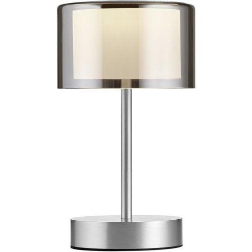 Bankamp, Designer-Tischlampe Bankamp Grand Smoke Akku aluminium matt dimmbar D 15 cm H 25 cm - LED - Lichtfarbe: Extra warmweiss - Material: Aluminium/Stahl -