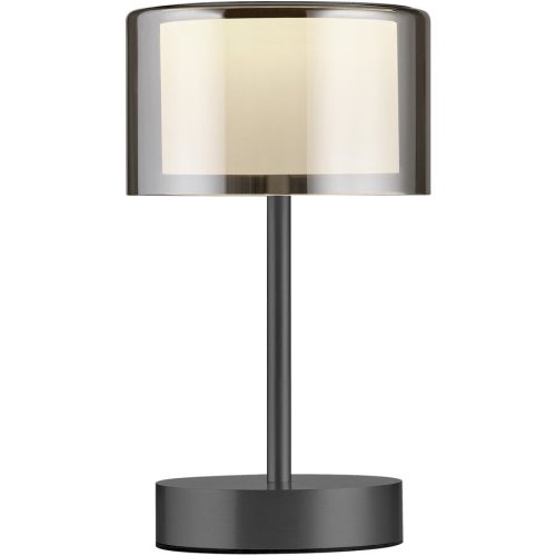 Bankamp, Designer-Tischlampe Bankamp Grand Smoke Akku schwarz dimmbar D 15 cm H 25 cm - LED - Lichtfarbe: Extra warmweiss - Material: Aluminium/Stahl -