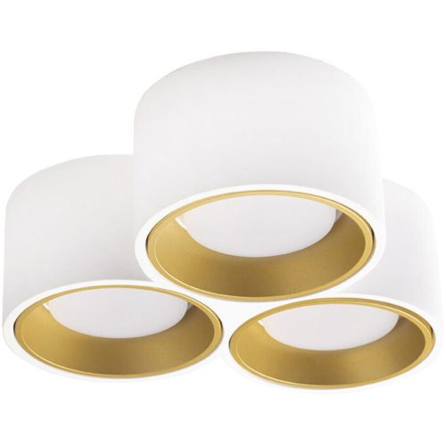 LIVIQUE, Deckenlampe Nasso Gold/Weiss Aluminium 23.5 cm 7.3 cm - Farbe: weiss/gold - LED - Lichtfarbe: Warmweiss - Material: Aluminium/Stahl - Deckenlampe- LED