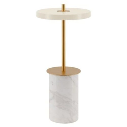 UMAGE, UMAGE Tischlampe Asteria Weiss/Gold Stahl 12 cm 12 cm - Farbe: messing/weiss - LED - Lichtfarbe: Warmweiss - Tischlampe- LED Energiesparlampe