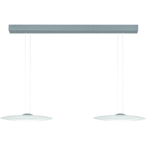 Bankamp, Designer-Pendellampe Bankamp DISC aluminium matt 2-flammig - LED - Lichtfarbe: Extra warmweiss - Material: Aluminium/Stahl - Designer-Pendellampe- LED