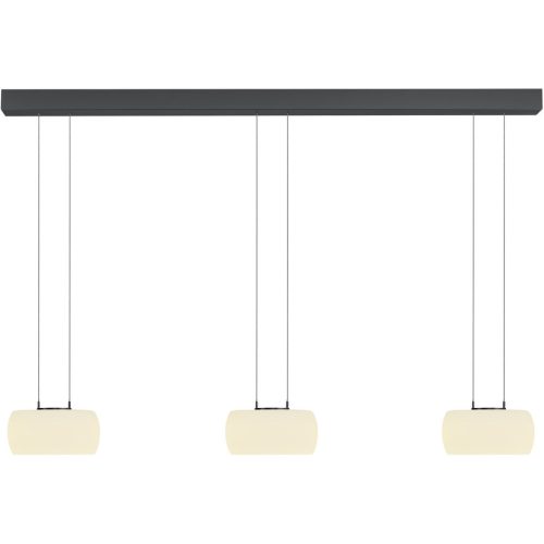 Bankamp, Designer-Pendellampe Bankamp Bold anthrazit 3-flammig - Farbe: anthrazit eloxiert - LED - Lichtfarbe: Extra warmweiss - Material: Aluminium/Stahl -
