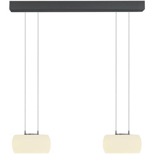 Bankamp, Designer-Pendellampe Bankamp Bold anthrazit 2-flammig - Farbe: anthrazit eloxiert - LED - Lichtfarbe: Extra warmweiss - Material: Aluminium/Stahl -
