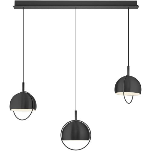 LIVIQUE, Pendellampe Hoop Schwarz Aluminium/Eisen 100 cm - LED - Lichtfarbe: Warmweiss - Pendellampe- LED Energiesparlampe