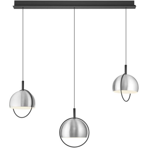 LIVIQUE, Pendellampe Hoop Silber Aluminium/Eisen 100 cm - Farbe: Aluminium matt - LED - Lichtfarbe: Warmweiss - Pendellampe- LED Energiesparlampe