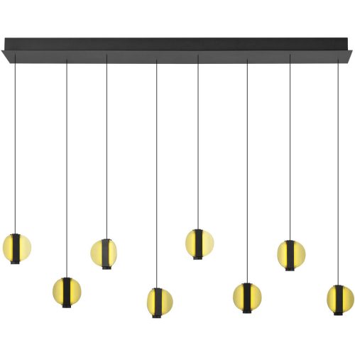 LIVIQUE, Pendellampe Iris Gold/Schwarz Aluminium/Eisen 140 cm Höhenverstellbar (manuell) - Farbe: schwarz-gold - LED - Lichtfarbe: Warmweiss - Pendellampe- LED