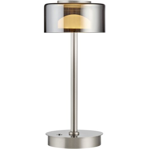 LIVIQUE, Tischlampe Dune Silber/Transparent/Braun Aluminium/Eisen 15 cm 35 cm - LED - Lichtfarbe: Warmweiss - Tischlampe- LED Energiesparlampe