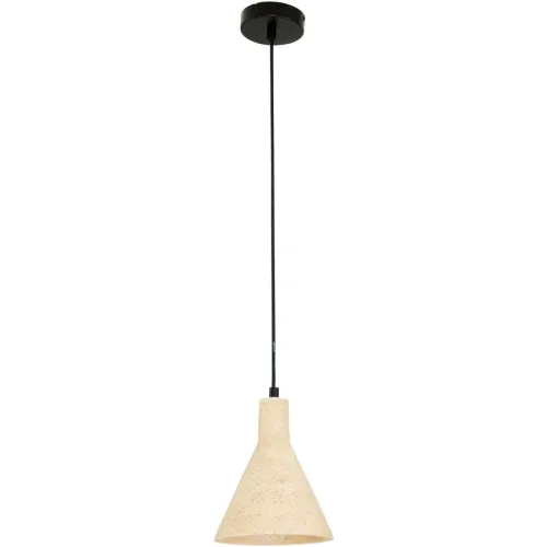 LIVIQUE, Pendellampe Lasha Travertine/Metall natur E27