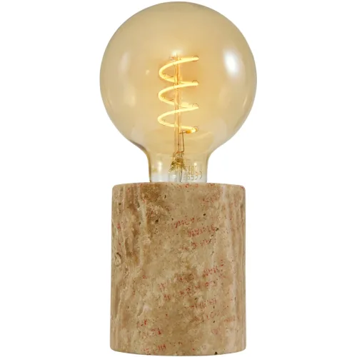 LIVIQUE, Tischlampe Denali Stein Travertine E27 - Farbe: Natur