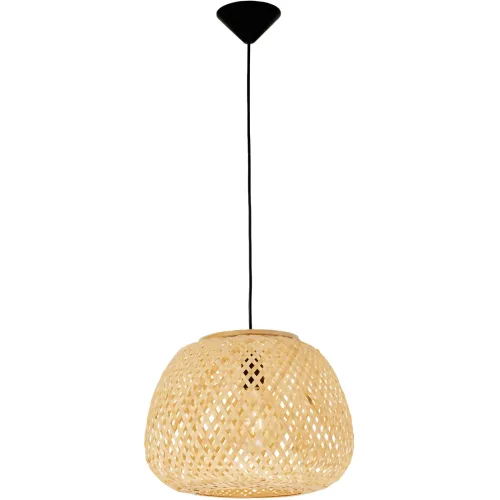 LIVIQUE, Pendellampe Asmara Bambus/Kunststoff Natur Ø 35cm E27