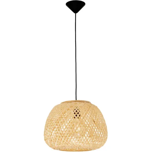 LIVIQUE, Pendellampe Asmara Bambus/Kunststoff Natur Ø 35cm E27