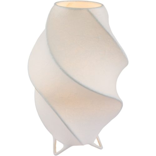 LIVIQUE, Tischlampe Sambia Metall/Seide weiss Ø 30cm E27 - Tischlampe