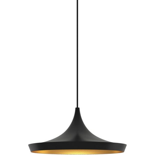 Tom Dixon, Tom Dixon Pendellampe Beat Wide Schwarz Messing - LED - Lichtfarbe: Warmweiss - Pendellampe- LED Energiesparlampe