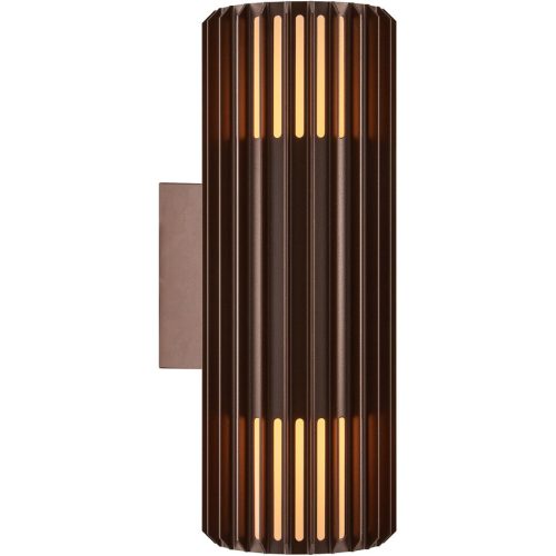 Nordlux, NORDLUX Wandlampe aussen Aludra Braun Aluminium B 12.4 cm H 33.7 cm - Wandlampe aussen