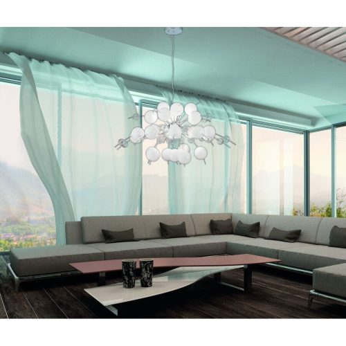 LIVIQUE, Pendellampe Explosion Edelstahl Metall B 98 H 150 cm - Farbe: chrom - Material: Metall/Glas - Pendellampe