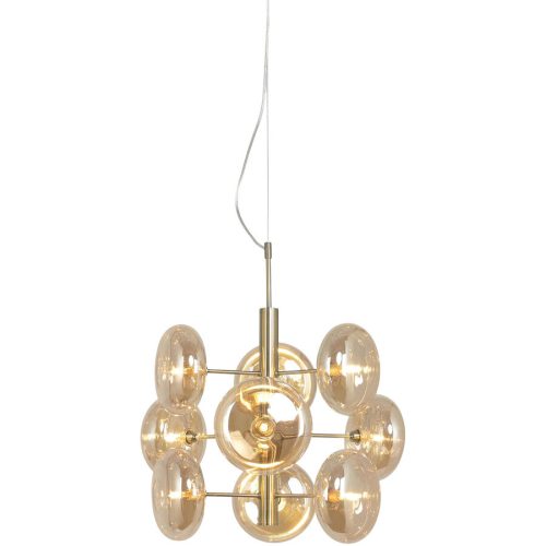 LIVIQUE, Pendellampe Explosion Braun Metall B 53 H 53 cm - Farbe: Bernstein - Material: Metall/Glas - Pendellampe