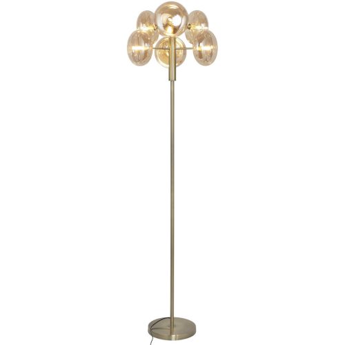 LIVIQUE, Stehlampe Explosion Braun Metall B 44 H 165 cm - Farbe: Bernstein - Stehlampe
