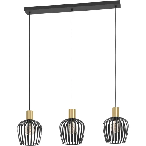 LIVIQUE, Pendellampe Empoli Schwarz, messing-gebürstet B 20 cm